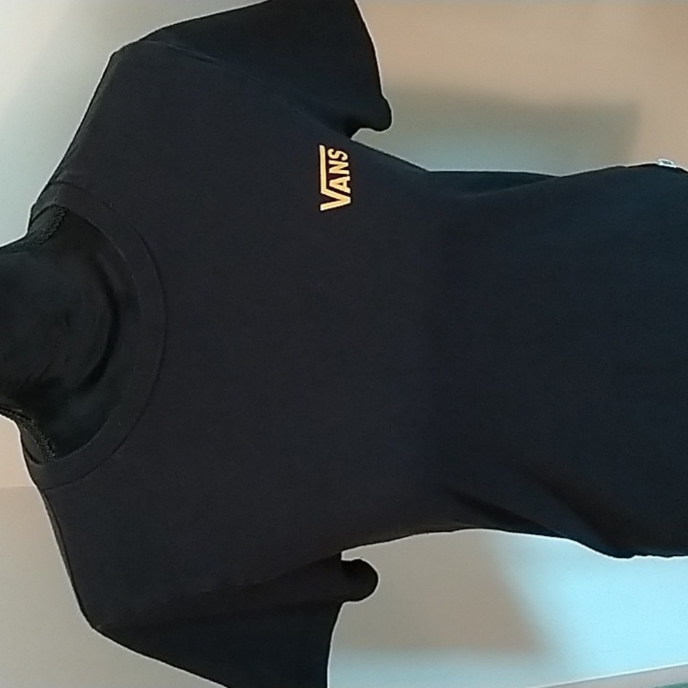 Vans Black Tee Women's/Juniors Size Small With Yellow Logos